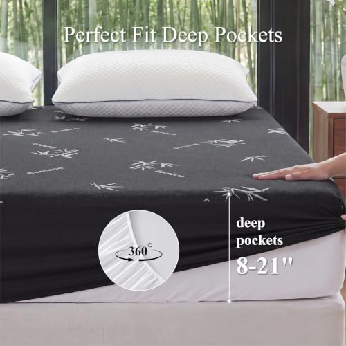 King Size Waterproof Mattress Protector Natural Cooling Bamboo Viscose - Image 5