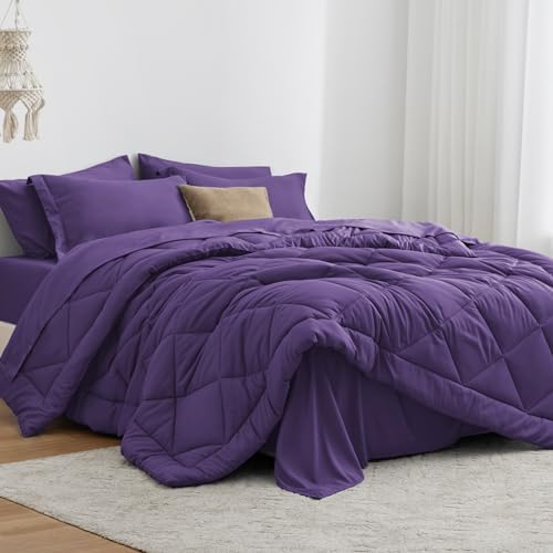 Love's cabin Oversized Queen Comforter Set, 7 Pieces Bed in a Bag, All Season by Lovescabin