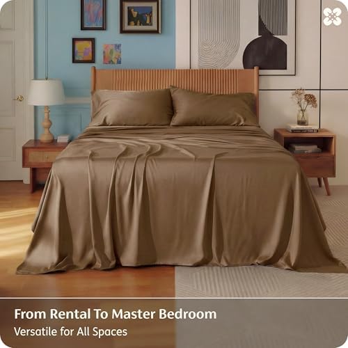 Bedsure PureWoven 100% Rayon Derived from Bamboo, King Size Sheets Set - Image 5