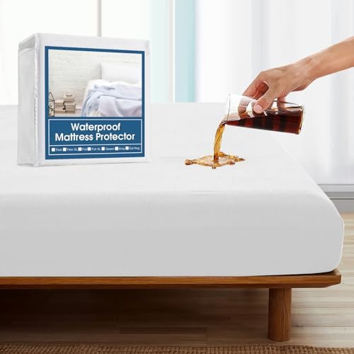 Queen Size Mattress Protector Pad Cover Waterproof, Queen Fitted Sheet by SpringspiritBedding