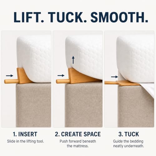 Bamboo Mattress Lifter Tool for Changing Sheets, Bed Sheet Tucker Tool and Bed - Image 4