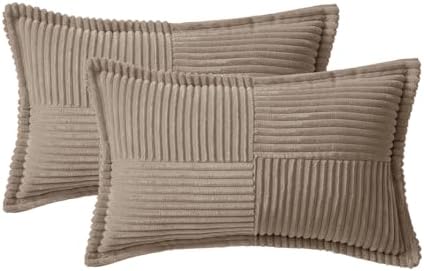 MIULEE Decorative Lumbar Throw Pillow Covers 12x20 Inch Light Brown 2 Pack - Image 6