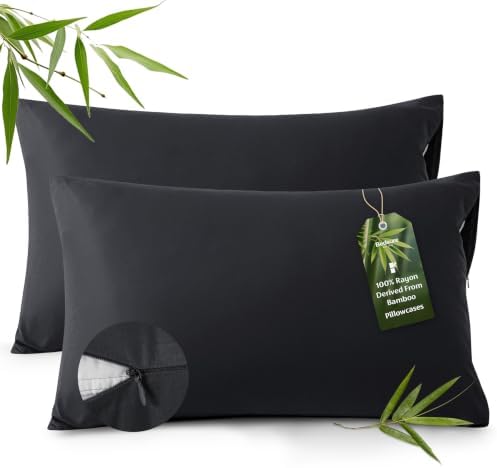 Bedsure Zipper Pillow Cases Queen Size from Rayon Derived from Bamboo by BEDSURE