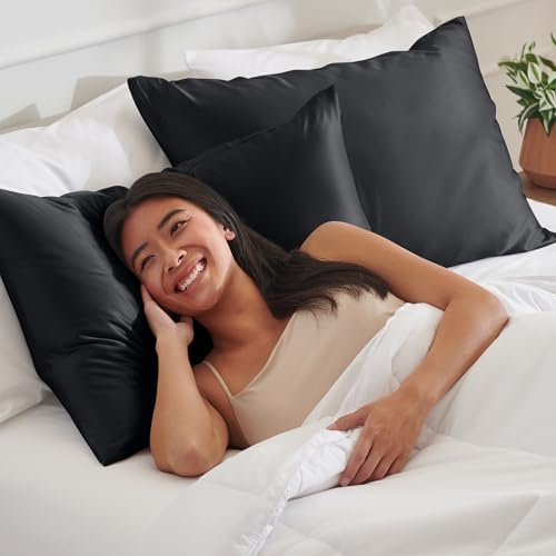 Bare Home Satin Pillowcases Zipper - Image 5
