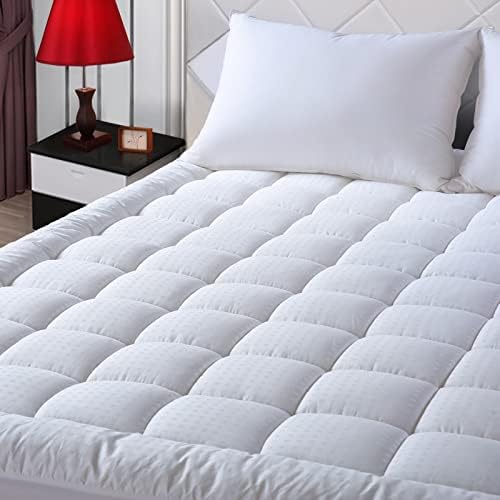 EASELAND California King Mattress Pad Cotton Pillow Top Mattress Topper by EASELAND