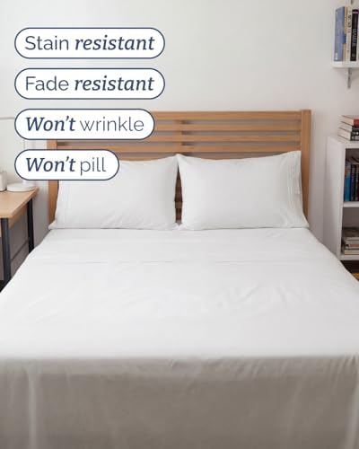 Full XL Sheets - 4 Piece Full XL Sheet Set - Soft & Cooling - Antique White - Image 5
