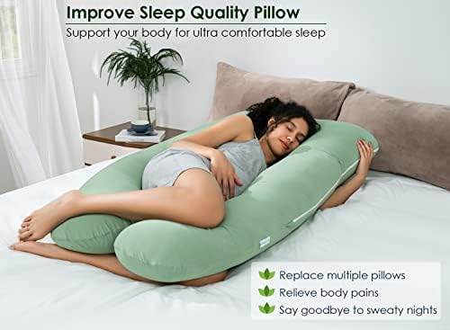 QUEEN ROSE Cooling Pregnancy Pillows, U Shaped Full Body Maternity Pillow - Image 4