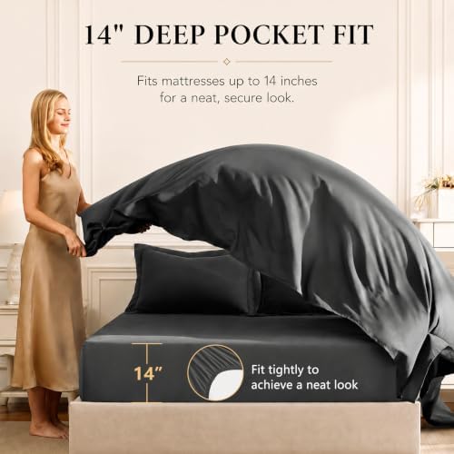 CozyLux Full Comforter Set 82"x86" Dark Grey - Image 5