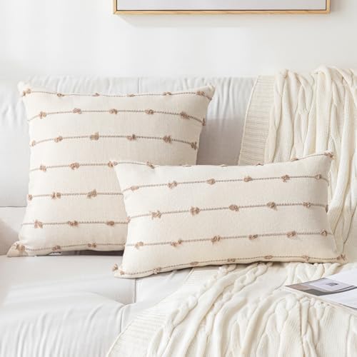 YEENAASY Boho Throw Pillow Covers 12x20 Set of 2 Farmhouse Pillow Cases - Image 2