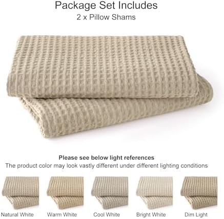 PHF 100% Cotton Waffle Weave Throw Pillow Cover, No Insert, 2 Pack Elegant Home - Image 6