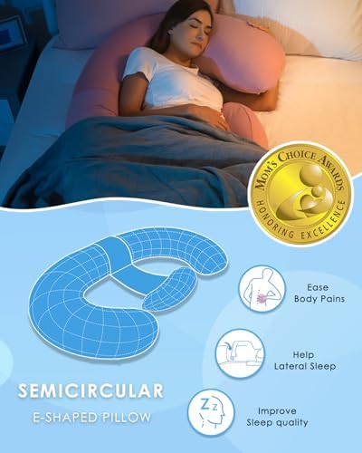 QUEEN ROSE Cooling E Shaped Pregnancy Pillows, Detachable Maternity Body Pillow - Image 2