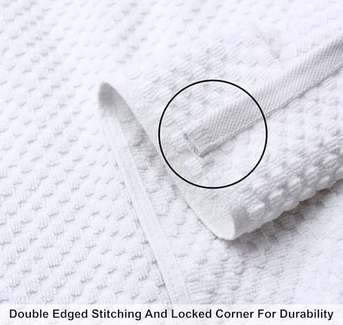 COTTON CRAFT Euro Spa Waffle Weave 6 Piece Towel Set - 100% Cotton - White - Image 4