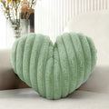 Sage Green Heart Pillow 16" Soft Cute Decorative Throw Pillows by Nmkopzy