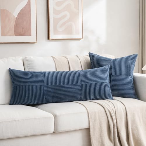 Fancy Homi 2 Packs Dusty Blue Decorative Throw Pillow Covers 16x16 Inch - Image 5