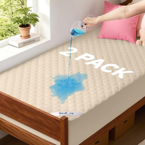 BEDLORE 2 Pack Waterproof Mattress Protector, Twin XL Size Mattress Pad by Bedlore