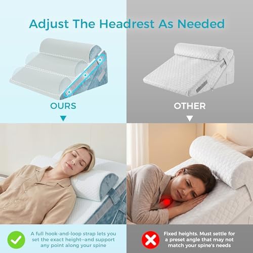 BDEUS 3PCS Wedge Pillow Set for After Surgery, Back Pillow for Bed Sitting up - Image 3