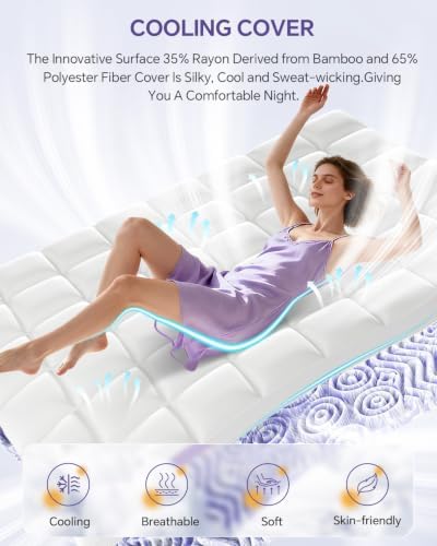 ChiXpace Dual Layer 5 Inch Memory Foam Mattress Topper Full - Image 4