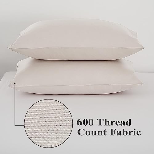 100% Egyptian Cotton Pillow Protectors Set of 2 King Size - Image 6