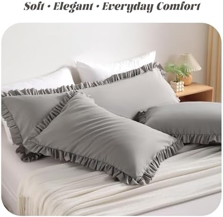 BEDSUM King Ruffled Pillow Shams - Image 2