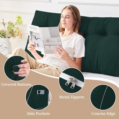 Sasttie Headboard Pillow King, Wedge Pillow Headboard - Image 3