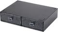 Desktop drawers, stackable plastic drawers, stationery and office supplies (Black, 2 Compartment)