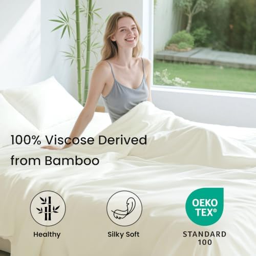Love's cabin 3 Piece Twin XL Sheet Set, 100% Rayon Derived from Bamboo - Image 2