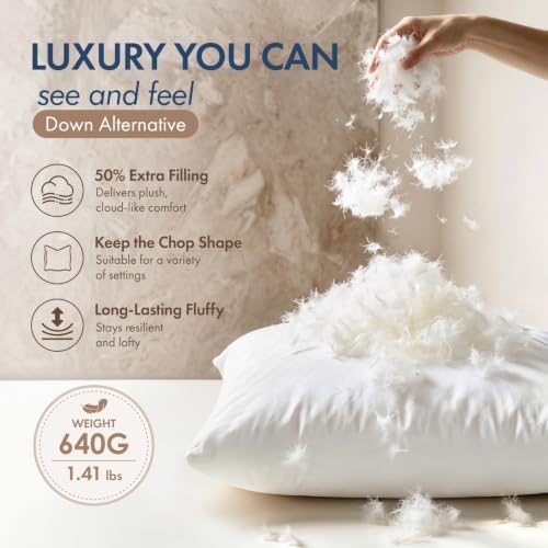 MIULEE 16x16 Inch Synthetic Down Alternative Pillow Insert - Image 4