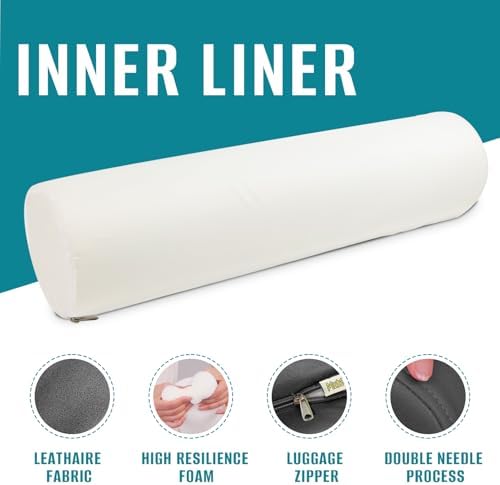 2 Pack Neck Roll Pillow, High-Density Foam Cylinder Bolster Pillow - Image 5