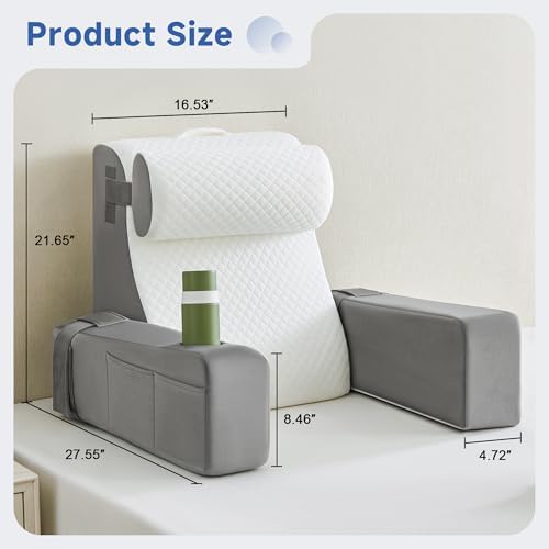 Reading Pillow for Bed, Back Pillow for Bed Sitting Up, Bed Pillows for Sitting - Image 2