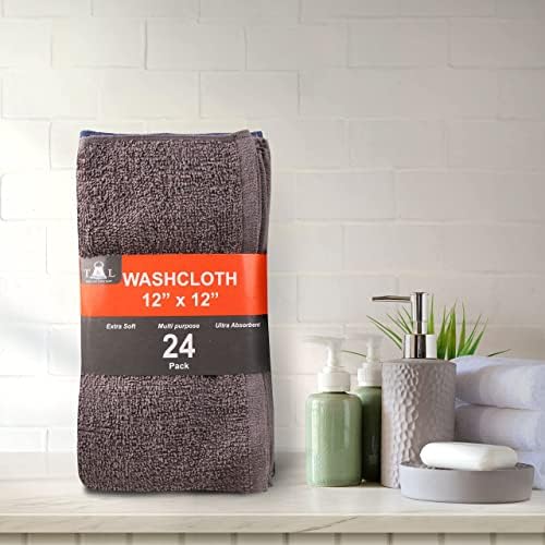 Towel and Linen Mart 100% Cotton - 24 Pack Wash Cloth Set - Flannel Face Cloths, Highly Absorbent and Soft Feel Fingertip Towels (Multi, Pack of 24) - Image 4