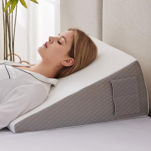 Ruqmuis Wedge Pillow for Acid Reflux, Bed Wedge Pillow for Headboard 10" by Ruqmuis