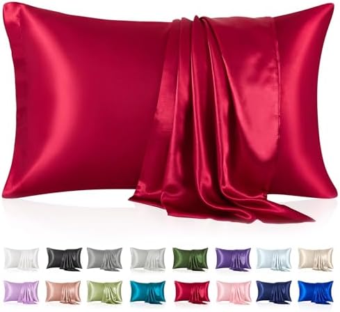 Silk Like Satin Pillowcase Queen Size, 2 Pack, 20x30 Inches by VCUSUELER