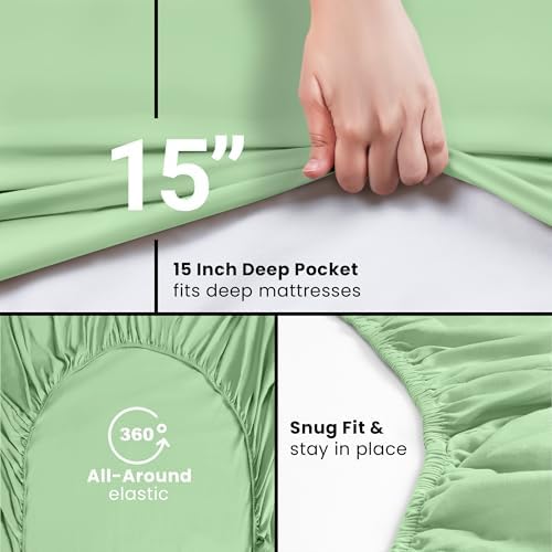 King Fitted Sheet, Ultra Soft Fits Up to 15 Inch Deep Pocket - Image 3