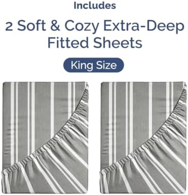 CGK Linens 2 Pack Extra Deep King Fitted Sheets - Image 4