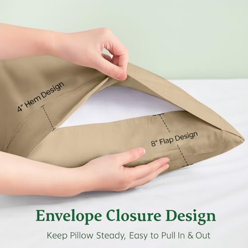 Cotton Delight Organic Cotton Body Pillow Cover 20x54 – 600 Thread Count Sateen - Image 3