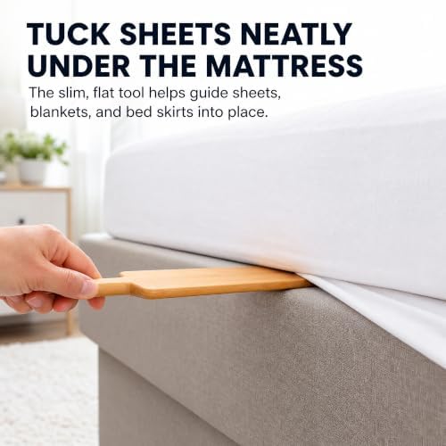Bamboo Mattress Lifter Tool for Changing Sheets, Bed Sheet Tucker Tool and Bed - Image 3