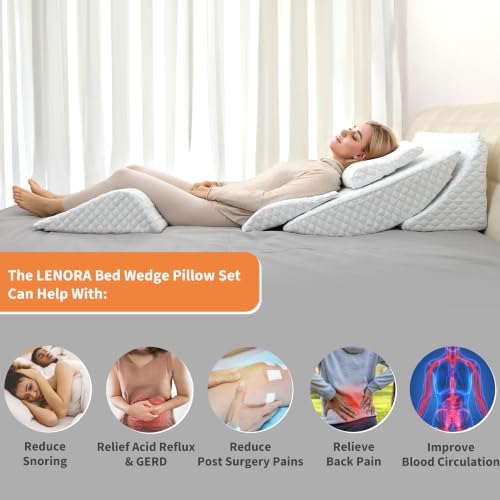 Adjustable Orthopedic Bed Wedge Pillow Set, Reading Pillow & Back Support - Image 5