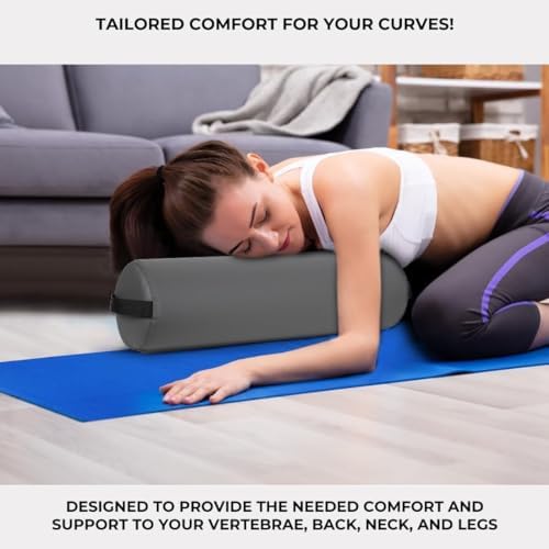ForPro Full Round Massage Table Bolster Pillow, Cool Grey - Image 6