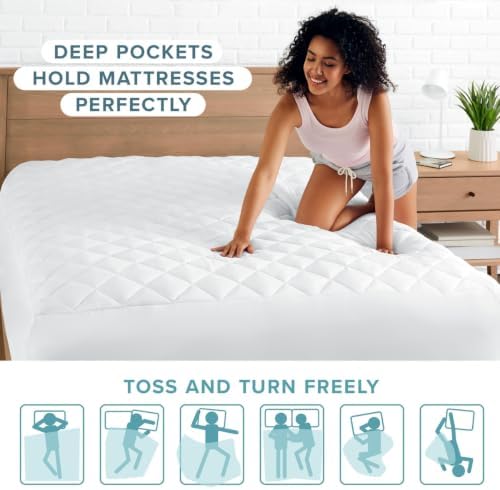 Bare Home Quilted Twin XL Mattress Pad - Image 6