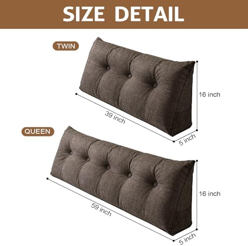 Headboard Pillow Twin Size, Triangle Wedge Pillow - Image 3
