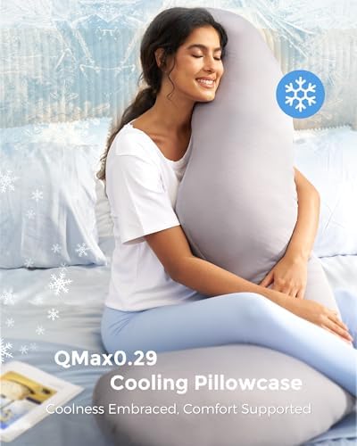 Momcozy Original F Shaped Cooling Pregnancy Pillow, Adjustable Wedge Pillow - Image 3