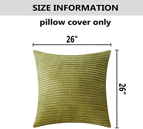 Home Brilliant Set of 2 Green Summer Pillow Covers Euro Pillow Shams 26x26 - Image 5