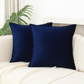 Velvet Navy Blue Throw Pillow Covers 18”x18”Pack of 2 Soft Decorative by JIAHANNHA
