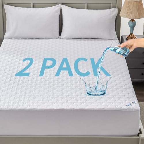 BEDLORE 2 Pack Waterproof Mattress Protector, Twin Size Mattress Pad by Bedlore