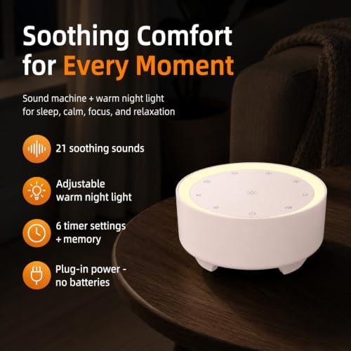 Kipcush White Noise Machine for Sleeping, Baby & Adults, High-Fidelity - Image 2