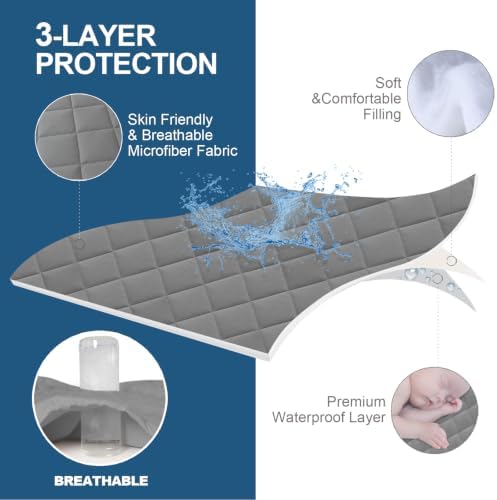 Queen Mattress Topper Pad Protector Waterproof, Mattress Cover Queen Size - Image 3