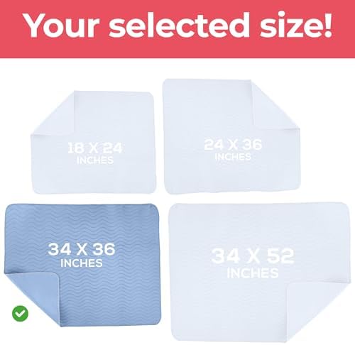 6 Pack Waterproof Reusable Heavy Absorbency Incontinence Bed Pads 34"x36" - Image 4