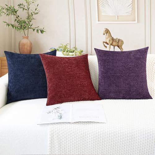 CaliTime Decorative Couch Throw Pillow Covers 20 X 20 Inches Navy Blue - Image 5