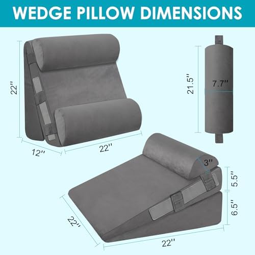 4Pcs Wedge Pillow Set for After Surgery, Acid Reflux Relief, Adjustable Bed - Image 2