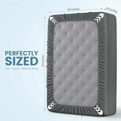 Waterproof Twin Size Mattress Protector fits upto 15" deep Mattresses - Image 4